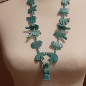 Native American Turquoise Fetish Necklace
